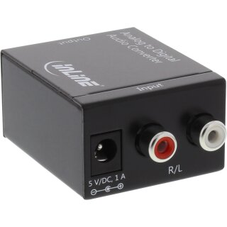 InLine® Audio Converter Analog to Digital Input 2x RCA Stereo Output Toslink or RCA