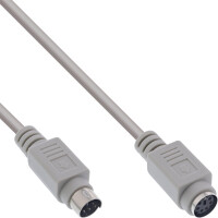 InLine® PS/2 Cable Extension male to female grey 5m