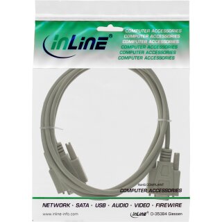 InLine Serial Cable molded DB9 male to female direct grey 5m