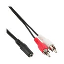 InLine® Audio cable 2x RCA male to 3.5mm Stereo female 1.5m