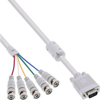 InLine® VGA BNC Cable 5x BNC to HD 15 male 5m