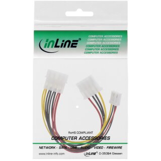 InLine® Strom Y-Kabel intern, 1x 13,34cm (5,25) an 1x 8,89cm (3,5) + 1x 13,34cm (5,25)