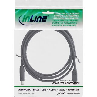 InLine® FireWire Kabel, IEEE1394 4pol Stecker zu 6pol Stecker, schwarz, 1,8m