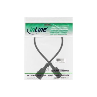 InLine® Kaltgeräteverlängerung, C13 auf C14, 0,5m