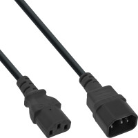 InLine® Power Cable 3 Pin IEC C13 to C14 male to female black 5m