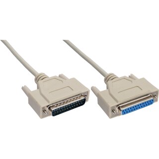 InLine Serial Cable molded DB25 male to female direct grey 1.8m