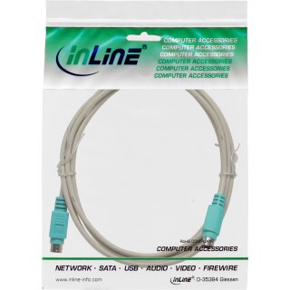 InLine® PS/2 Kabel, Stecker / Stecker, PC 99, Farbe Grün, 2m