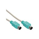 InLine® PS/2 Cable male to male grey / green 2m