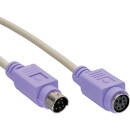 InLine® PS/2 Cable male to female grey / purple 2m