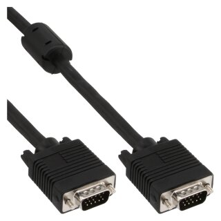 InLine® S-VGA Kabel, 15pol HD Stecker / Stecker, schwarz, 2m