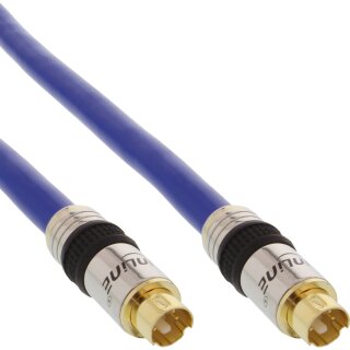 InLine® S-VHS Kabel, PREMIUM, vergoldete Stecker, 4pol mini DIN Stecker / Stecker, 1m