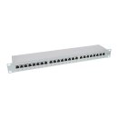 InLine® Patch Panel Cat.6 24 Port 19" 1HE light grey RAL7035