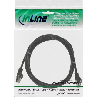 InLine® Patchkabel, SF/UTP, Cat.5e, schwarz, 0,5m