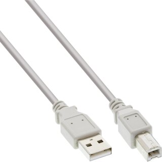 InLine USB 2.0 Kabel, A an B, beige, 1m