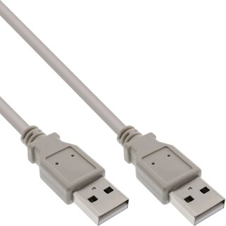 InLine® USB 2.0 Cable Type A male to Type A male beige 1m