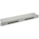 InLine® Patch Panel Cat.6 16 Port 19" 1HE light grey RAL7035