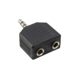 InLine® Audio Adapter, 3,5mm Klinke Stecker an 2x 3,5mm Klinke Buchse, Stereo