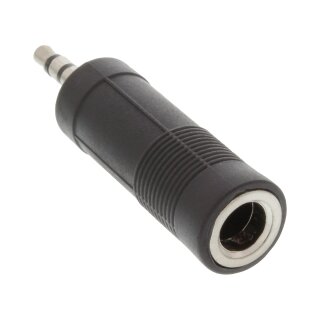 InLine® Audio Adapter, 3,5mm Klinke Stecker Stereo an 6,3mm Klinke Buchse, Stereo