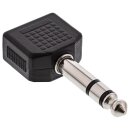 InLine® Audio Adapter 6.3mm Stereo audio jack male to 2x 3.5mm Stereo female