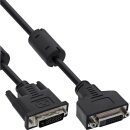 InLine® DVI-D Cable 24+1 male to female Dual Link 2 ferrittes black 3m