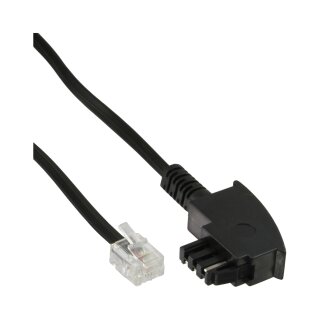 InLine® TAE-F Kabel, 6polig/4adrig, für Import, TAE-F Stecker an RJ11 Stecker, 3m
