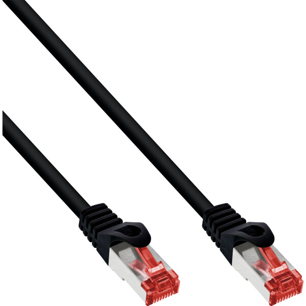 InLine® Patch Cable S/FTP PiMF Cat.6 250MHz PVC copper black 0.5m