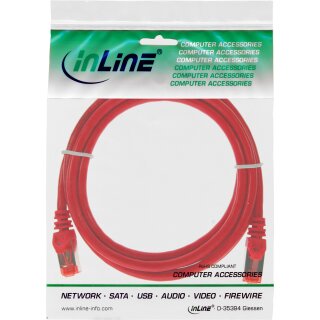 InLine Patchkabel, S/FTP (PiMf), Cat.6, 250MHz, PVC, Kupfer, rot, 3m