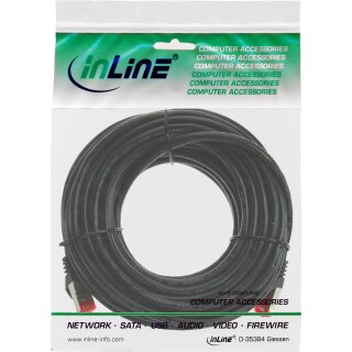 InLine® Patchkabel, S/FTP (PiMf), Cat.6, 250MHz, PVC, Kupfer, schwarz, 7,5m