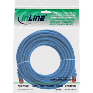 InLine Patchkabel, S/FTP (PiMf), Cat.6, 250MHz, PVC, Kupfer, blau, 15m