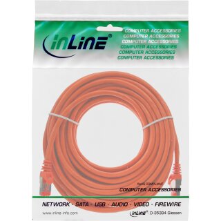 InLine® Patchkabel, S/FTP (PiMf), Cat.6, 250MHz, PVC, Kupfer, orange, 15m