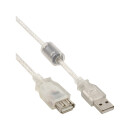 InLine® USB 2.0 Extension Cable Transparent Type A...