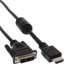 InLine® HDMI-DVI Cable 19 Pin male to 18+1 male + ferrite choke black 1.8m