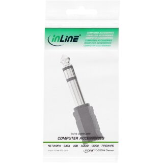 InLine® Audio Adapter, 6,3mm Klinke Stecker an 3,5mm Klinke Buchse, Stereo