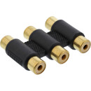 InLine® Audio Adapter 3x RCA female to female gold plated