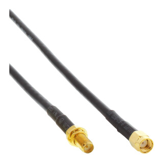 InLine® WIFI Cable R-SMA Plug to R-SMA coupling 1m