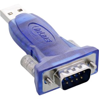 InLine® USB zu Seriell Adapter, Stecker A an 9pol Sub D Stecker, mit USB Verlängerung 0,8m