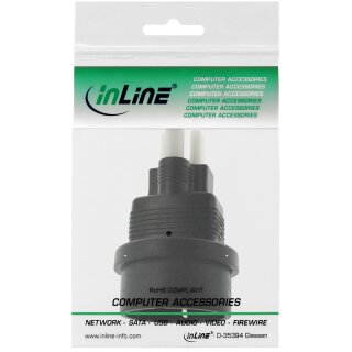 InLine® Reiseadapter, USA Stecker auf Schutzkontakt Buchse