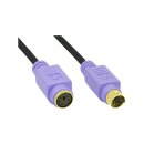 InLine® PS/2 Cable male to female black purple gold...