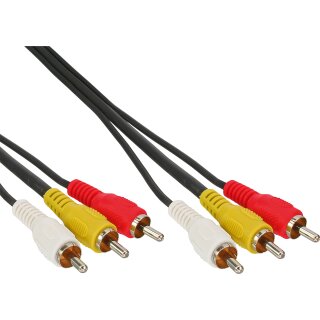 InLine® Cinch Kabel, Audio/Video 3x Cinch, Stecker / Stecker, 5m
