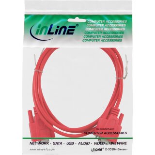 InLine® Nullmodemkabel, 9pol Buchse / Buchse, 3m, vergossen, rot