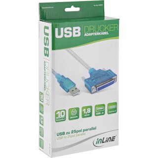 InLine® USB zu 25pol parallel, Drucker-Adapterkabel