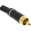 InLine® RCA male for soldering white ring metal black...