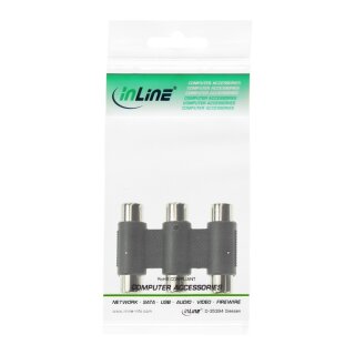 InLine® Audio/Video Adapter, 3x Cinch Buchse auf 3x Cinch Buchse