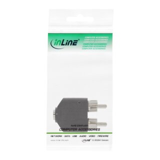 InLine® Audio Adapter, 3,5mm Klinke Buchse Stereo an 2x Cinch Stecker