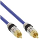 InLine® Cinch Kabel AUDIO, PREMIUM, vergoldete Stecker, 1x Cinch Stecker / Stecker, 0,5m