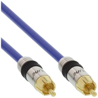 InLine® Cinch Kabel AUDIO, PREMIUM, vergoldete Stecker, 1x Cinch Stecker / Stecker, 10m