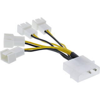 InLine® Power Adapter Cable Molex to 4x Fan Connector