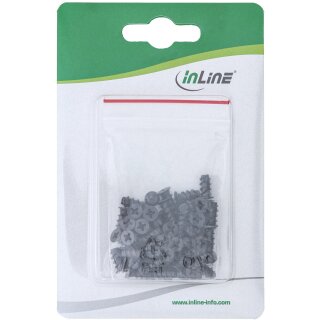 InLine® Lüfterschrauben, 5,0x10,0mm, schwarz, 50 Stück
