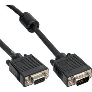 InLine S-VGA Extension Cable 15HD male to female black 1m