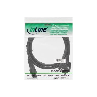 InLine® Netzkabel für Notebook, 3pol Kupplung, schwarz, 1,8m